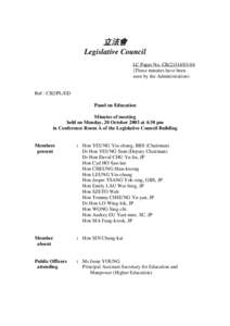 立法會 Legislative Council LC Paper No. CB[removed]These minutes have been seen by the Administration)