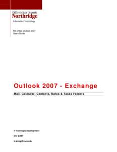 Information Technology  MS Office Outlook 2007 Users Guide  Outlook[removed]Exchange