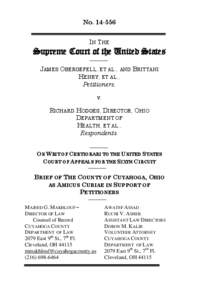 NoIN THE Supreme Court of the United States JAMES OBERGEFELL, ET AL., AND BRITTANI HENRY, ET AL.,