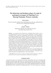 F.E. Wells, D.I. Walker and D.S. Jones (eds[removed]The Marine Flora and Fauna of Dampier, Western Australia. Western Australian Museum, Perth. The behaviour and feeding ecology of a suite of gastropod scavengers at Water