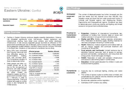 ACAPS Briefing: Eastern Ukraine Conflict  Briefing – 30 January 2015 Key Findings