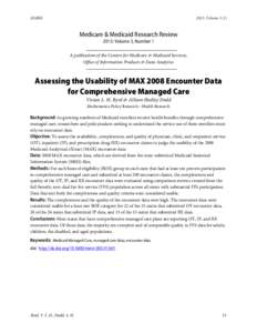 Assessing the Usability of MAX 2008 Encounter Data for Comprehensive Managed Care