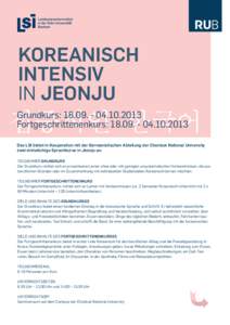 Koreanisch intensiv in Jeonju