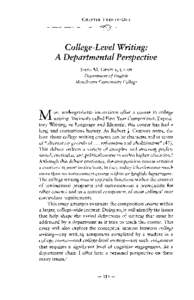 CHAPTER TWENTy-ONE  College-Level Writing: A Departmental Perspective