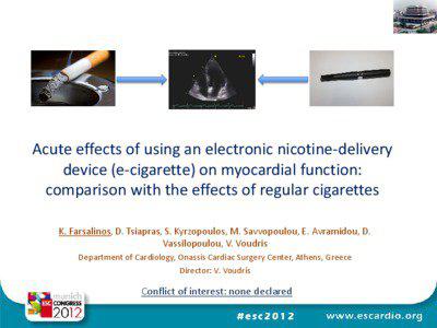 Acute effects of using an electronic nicotine-delivery device (e-cigarette) on myocardial function: comparison with the effects of regular cigarettes