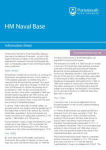 HM Naval Base Information Sheet Portsmouth is the home of the Royal Navy playing a