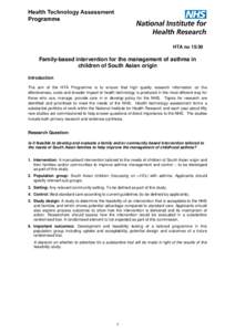 Family-based intervention for the management of asthma in children of South Asian origin