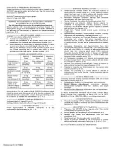 HIGHLIGHTS OF PRESCRIBING INFORMATION These highlights do not include all the information needed to use SAPHRIS (asenapine) safely and effectively. See full prescribing information for SAPHRIS. ®