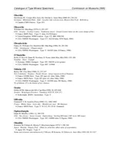 Catalogue of Type Mineral Specimens  Commission on Museums (IMA) Obertiite Hawthorne FC, Cooper MA, Grice JD, Ottolini L: Amer.Min[removed], [removed]