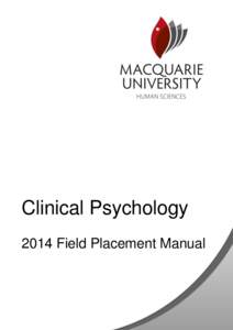 Clinical Psychology 2014 Field Placement Manual TABLE OF CONTENTS  CONTACT DETAILS ........................................................................................................................................