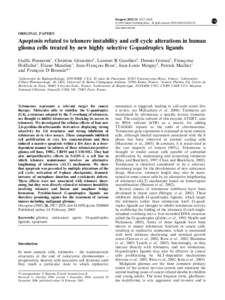 Oncogene[removed], 2917–2928  & 2005 Nature Publishing Group All rights reserved[removed] $30.00 www.nature.com/onc  ORIGINAL PAPERS