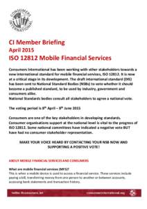 Breifing: Mobile Payments and Consumer Protection