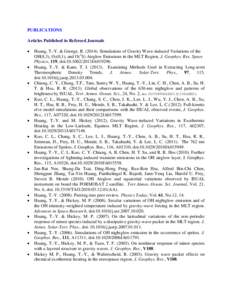 PUBLICATIONS Articles Published in Refereed Journals    