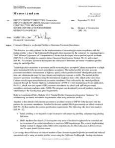 Measuring instruments / Profilograph / Pavements / International Roughness Index / Road surface / California Department of Transportation / Subgrade / Transport / Land transport / Pavement engineering