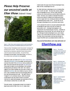 Please Help Preserve our ancestral castle at Ellan Vhow (Island I Vow) student under the supervision of local archaeologist Fiona Baker of Firat Archaeological Services.