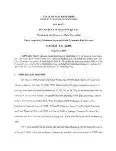 STATE OF NEW HAMPSHIRE PUBLIC UTILITIES COMMISSION DW[removed]PENNICHUCK WATER WORKS, INC. Permanent and Temporary Rate Proceeding Order Approving Settlement Agreement and Permanent Rate Increase