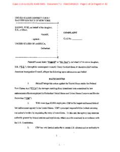 Case 1:13-cv[removed]KAM-SMG Document 7-1 Filed[removed]Page 1 of 18 PageID #: 40  UNITED STATES DISTRICT COURT EASTERN DISTRICT OF NEW YORK LEONEL RUIZ, on behalf of his daughter, E.R., a Minor,