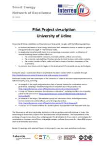 Smart Energy Network of Excellence IDPilot Project description