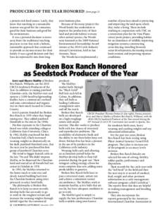 producers of the year honored a protein rich food source. Lastly, they knew that ranching in a sustainable