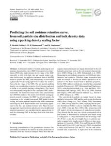 Hydrol. Earth Syst. Sci., 18, 4053–4063, 2014 www.hydrol-earth-syst-sci.net[removed]doi:[removed]hess[removed] © Author(s[removed]CC Attribution 3.0 License.  Predicting the soil moisture retention curve,