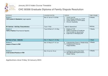 Sept 2011 Intake Group 5 Course Timetable