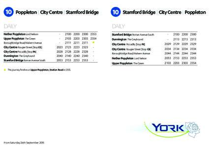 10  Poppleton | City Centre | Stamford Bridge DAILY Nether Poppleton Lord Nelson