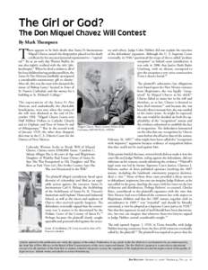 The Girl or God?  The Don Miquel Chavez Will Contest By Mark Thompson  T