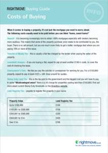 RIGHTMOVE Buying Guide  I N FO Costs of Buying
