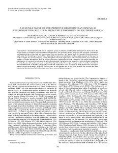 Journal of Vertebrate Paleontology 28(3):702–711, September 2008 © 2008 by the Society of Vertebrate Paleontology