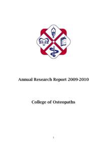 Annual Research ReportCollege of Osteopaths 1