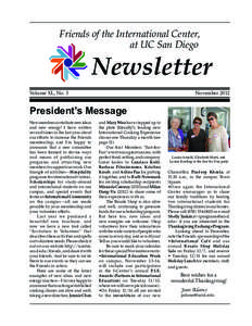 Friends of the International Center, at UC San Diego Newsletter  Volume XL, No. 3