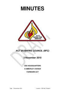 ACT Bushfire Council Minutes[removed]november