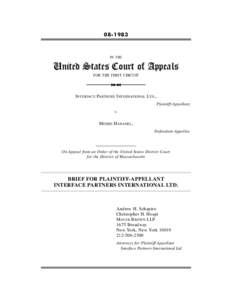 [removed]IN THE United States Court of Appeals FOR THE FIRST CIRCUIT