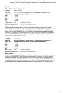 Summary of ARC Future Fellowships Proposals for Funding to Commence in[removed]Victoria National Stroke Research Institute FT0991086