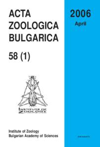 ACTA ZOOLOGICA BULGARICA 2006 April