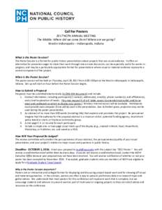 Call for PostersNCPH ANNUAL MEETING The Middle: Where did we come from? Where are we going? Westin Indianapolis – Indianapolis, Indiana