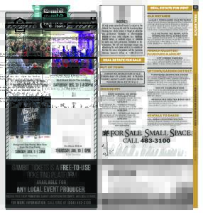 REAL ESTATE FOR RENT  EVENTS ON SALE NOW NOTICE: