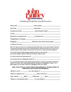 Microsoft Word - John Quincy Wedding Reception Questionnaire.doc