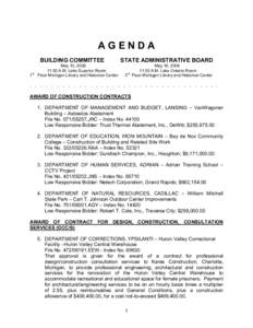 AGENDA BUILDING COMMITTEE 1st May 10, [removed]:00 A.M. Lake Superior Room