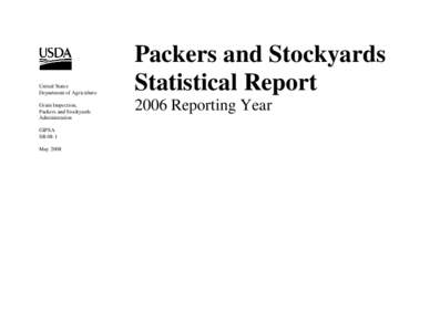 United States Department of Agriculture Grain Inspection, Packers and Stockyards Administration GIPSA