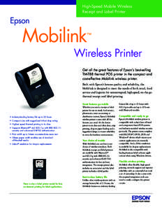 High-Speed Mobile Wireless Receipt and Label Printer Epson  Mobilink