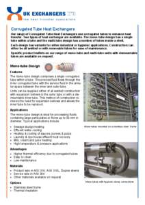 UK Exchangers Ltd - Corrugated Tube Heat Exchangers