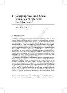 1 Geographical and Social Varieties of Spanish: An Overview TE