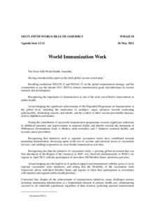 SIXTY-FIFTH WORLD HEALTH ASSEMBLY Agenda itemWHA65May 2012