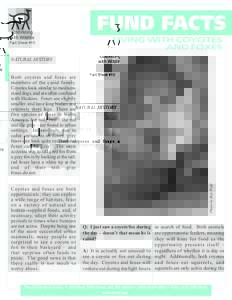 Coexisting with Wildlife Fact Sheet #10 FUND FACTS LIVING WITH COYOTES