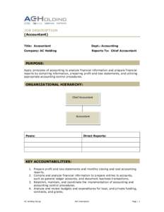 JOB DESCRIPTION (Accountant) Title: Accountant Dept.: Accounting