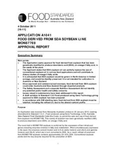 Chemistry / Lipids / Food science / Essential nutrients / Essential fatty acids / Soybean / Genetically modified soybean / Omega-3 fatty acid / Genetically modified food / Food and drink / Fatty acids / Nutrition