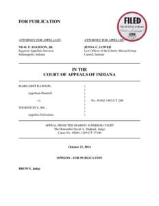 FOR PUBLICATION Oct[removed], 9:46 am ATTORNEY FOR APPELLANT:  ATTORNEY FOR APPELLEE:
