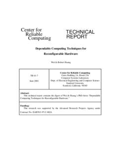 Center for Reliable Computing TECHNICAL REPORT