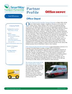 Partner Profile Fuel Efficiency Office Depot Company Profile